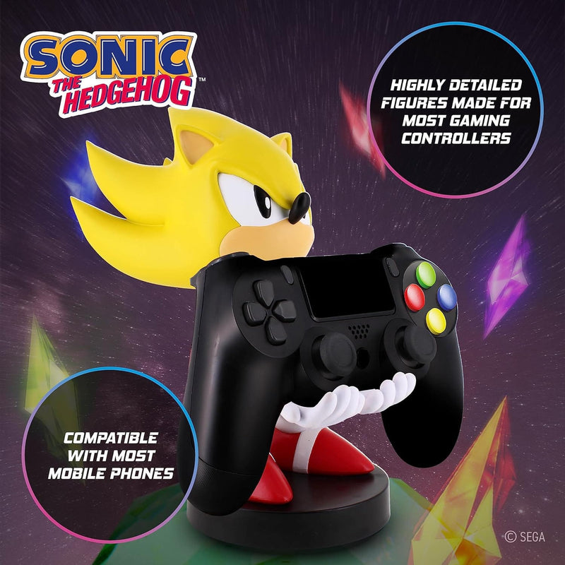 Sonic the Hedgehog SUPER SONIC - Sliding - Holdem Figure 11cm - Controller & Mobile Support Figurine