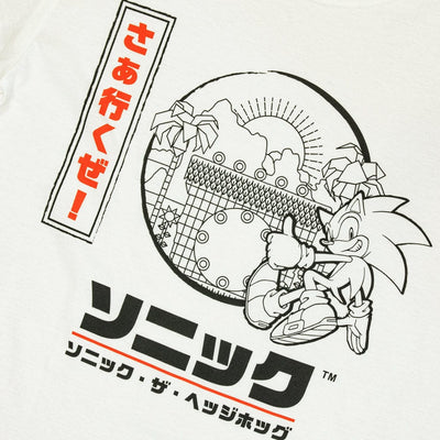 Sonic the Hedgehog Official Modern Sonic the Hedgehog Japanese Style White  T-Shirts (Unisex)